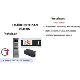 Netelsan 5 Daire Diafon Set 5 Daire Diafon Paket 4.3 Ekran - Beyaz