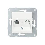 Netelsan Byobu Beyaz Telefon Nümeris Priz (Cat-3) Çerçevesiz