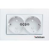 Netelsan Byobu İkili Topraklı Priz Çerçevesiz