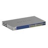 Netgear 28 Bağlantı Noktalı Poe Gigabit Ethernet Akıllı Anahtar (Gs728txp): Yönetilen, 190 W'ta 24 Poe+, 4 10G Sfp+, İsteğe Bağlı Insight Bulut Yönetimi, Duvara Veya Rafa Montaj Ve Sınırlı Garanti