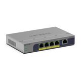 Netgear 5 Bağlantı Noktalı Gigabit Ethernet Yönetilmeyen Poe+ Anahtarı: 83W İle 4 Poe+, Dinamik Poe, Fansız, Masaüstü Veya Duvara Montaj (Gs1