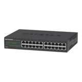 Netgear GS324 Switch 24 Port Switch Gigabit Ethernet LAN Anahtarı (tak ve çalıştır ağ anahtarı, fansız, anahtar 19 inç raf montajı, sağlam metal gövde), siyah
