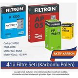 Netparset Volkswagen Caddy 2.0tdı 2007-2010 Filtron 4'lü Filtre Seti (Karbonlu)-Bmm