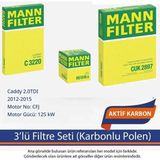 Netparset Volkswagen Caddy 2.0tdı 2012-2015 Mann 3'lü Filtre Seti (Karbonlu Polen)-Cfj