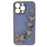 Nettech Apple iPhone 13 Pro Uyumlu Lüx Kalp Zincir Arka Koruma Kılıf NT-94818