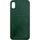 Nettech Apple iPhone Xs Max Uyumlu NT-N028 Deri Kartlık Arka Koruma Kılıf - Yeşil