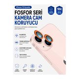 Nettech iPhone 13 Uyumlu Fosfor Seri Kamera Cam Koruyucu 9H Temperli Lens Koruyucu Çizilmez HD Şeffaf Kamera Koruma Camı