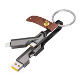 Nettech NT-DC44 4 in 1 60W İp Örgü USB To Micro + Lightning + Type-C Şarj ve Data Kablosu NT-108315