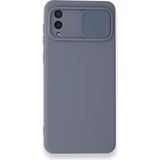 Nettech Samsung Galaxy A02 Uyumlu Kızaklı Kamera Korumalı Arka Koruma Kılıf - Gri