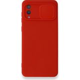 Nettech Samsung Galaxy A02 Uyumlu Kızaklı Kamera Korumalı Arka Koruma Kılıf - Kırmızı