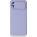 Nettech Samsung Galaxy A02 Uyumlu Kızaklı Kamera Korumalı Arka Koruma Kılıf - Lila