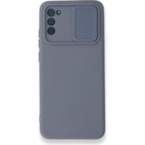 Nettech Samsung Galaxy A02S Uyumlu Kızaklı Kamera Korumalı Arka Koruma Kılıf - Gri