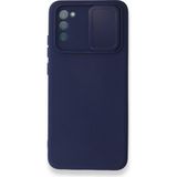 Nettech Samsung Galaxy A02s Uyumlu Kızaklı Kamera Korumalı Arka Koruma Kılıf - Lacivert