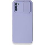 Nettech Samsung Galaxy A02s Uyumlu Kızaklı Kamera Korumalı Arka Koruma Kılıf - Lila