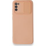 Nettech Samsung Galaxy A02s Uyumlu Kızaklı Kamera Korumalı Arka Koruma Kılıf - Pembe