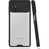 Nettech Samsung Galaxy M51 Uyumlu Platin Kamera Kızaklı Silikon Kılıf