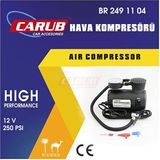 Nettedarikcisi Lastik Hava Kompresörü 12V 250Psi Siyah