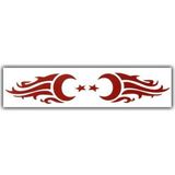 Nettedarikcisi Ozy Alevli Ay Yıldız Arma Yazı Araba Oto Sticker ( 3,5Cm * 17Cm )