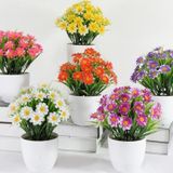 Netten Evime 6lı Set Yapay Çiçek Papatya Beyaz Saksıda Karışık Renkler