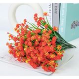 Netten Evime 6lı Set Yapay Çiçek Sazlı Lotus Turuncu Renk 7 Dal Plastik 30cm