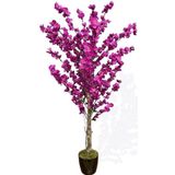 Netten Evime Yapay Ağaç Bahardalı Ağacı Mor Japon Kiraz Çiçeği Sakura Çiçeği 127x70cm Siyah Plastik Saksılı