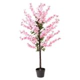 Netten Evime Yapay Ağaç Bahardalı Ağacı Pembe Japon Kiraz Çiçeği Sakura Çiçeği 127x70cm Siyah Plastik Saksılı