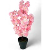 Netten Evime Yapay Ağaç Bahardalı Ağacı Pembe Japon Kiraz Çiçeği Sakura Çiçeği 70 cm Siyah Plastik Saksılı