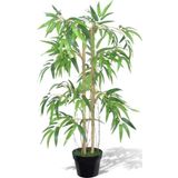 Netten Evime Yapay Ağaç Bambu Ağacı 2 Gövdeli Çalılı 90x70cm Siyah Plastik Saksılı