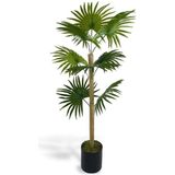 Netten Evime Yapay Ağaç Fanpalm 8Yaprak 85*45cm Yelpaze Palmiye Siyah Aleminyum Saksı