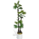 Netten Evime Yapay Ağaç Palmiye Fanpalm 3Katlı 24Yaprak Gold Kemerli Beyaz Saksıda 165*65 cm