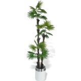 Netten Evime Yapay Ağaç Palmiye Fanpalm 3Katlı 24Yaprak Gümüş Kemerli Beyaz Saksıda 165*65 cm