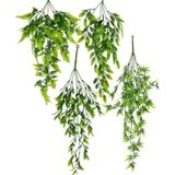 Netten Evime Yapay Çiçek 4Lü Set Sarkan Boston Fejka Bambu Şimşir 60 cm 5Dallı Yapay Sarmaşık Yeşil