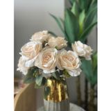 Netten Evime Yapay Çiçek 7li Gül Demeti 40*30 cm 1.Kalite Büyükboy KREM