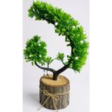 Netten Evime Yapay Çiçek Beyaz Çiçekli Bonsai Ağacı Dekoratif Kütük Saksıda Yapay Ağaç Bonzai Hilal Model