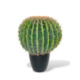 Netten Evime Yapay Çiçek Echinocactus Grusonii Altın Fıçı Kaktüs Siyah Saksıda 50*35cm Cactüs sk4011s