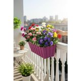 Netten Evime Yapay Çiçek Fuşya Balkon Saksıda Küpeşte Askılı Açelya Çiçeği Karışık Renkli Çiçek Sepeti 50cm