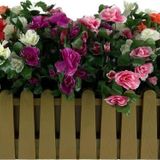 Netten Evime Yapay Çiçek Gold Çit Balkon Saksısı Renkli Açelya Çiçekli 55*20cm