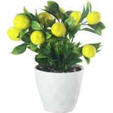 Netten Evime Yapay Çiçek Limon Ağacı Beyaz Saksıda Ve Dekoratif