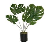 Netten Evime Yapay Çiçek Monstera Deve Tabanı Siyah Saksılı Salon Çiçeği 7 Yaprak 66cm