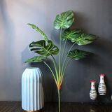 Netten Evime Yapay Çiçek Monstera Yaprağı Yeşil Renk 7 Başlı 7 Kafalı Yapay Yaprak