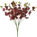 Netten Evime Yapay Çiçek Okaliptus Demet Kırmızı Aradal Garnitür Eucalyptus