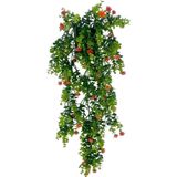 Netten Evime Yapay Çiçek Saksıda Sarkan Kırmızı Mineli Şimşir Okaliptus Yapay Sarmaşık 60 cm