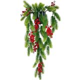 Netten Evime Yapay Çiçek Saksıda Sarkan Kokina Yılbaşı Çiçeği Red Berry 60cm