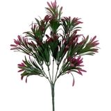 Netten Evime Yapay Çiçek Yeşil Bordo Renk Podocarpus Demeti 7dal 48 Çiçek Garnitür Aradal Dekoratif Yapay Bitki