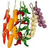 Netten Evime Yapay Sebze Salkımı 6lı Set Süs Sahte Yapay Meyve Sebze Karışık Paket