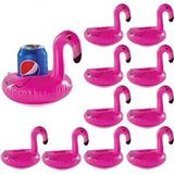 Nettenevime 10 lu Set Pembe Flamingo Şişme Bardak Simidi İçecek Tutacağı
