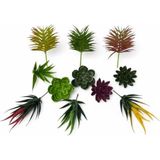 Nettenevime 11LI Set Yapay Çiçek Kaktüs Sukulent Modelleri 11 Karışık Model Skulent 6173 - Çok Renkli