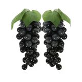 Nettenevime 2Li Set Yapay Meyve Siyah Üzüm Süs Dekoratif Sahte Meyve 15Cm Vitrin