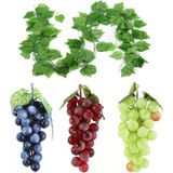 Nettenevime 3 Üzüm12 Sarmaşık Yapay Meyve Üzüm Süs Dekoratif Sarmaşık 200cm Meyve 15CM