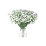 Nettenevime 3lü Set Uzun Dal Yapay Çiçek Plastik Beyaz Cipso 4dallı 63cm